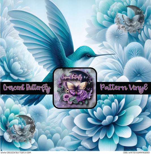 Cool Winter Hummingbird Printed Vinyl Sheet/Wrap