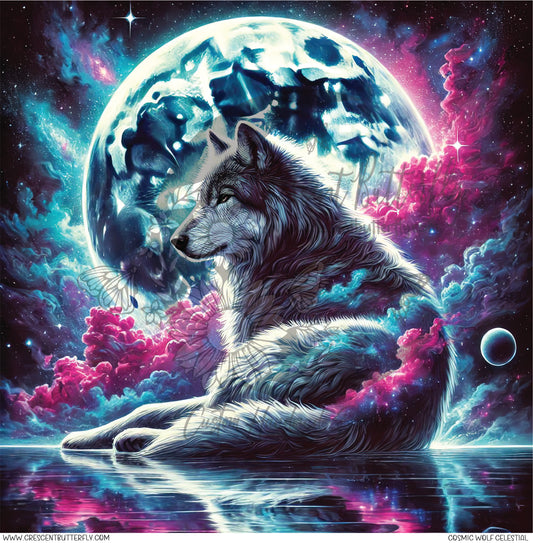 Cosmic Wolf Celestial Printed Vinyl Sheet/Wrap