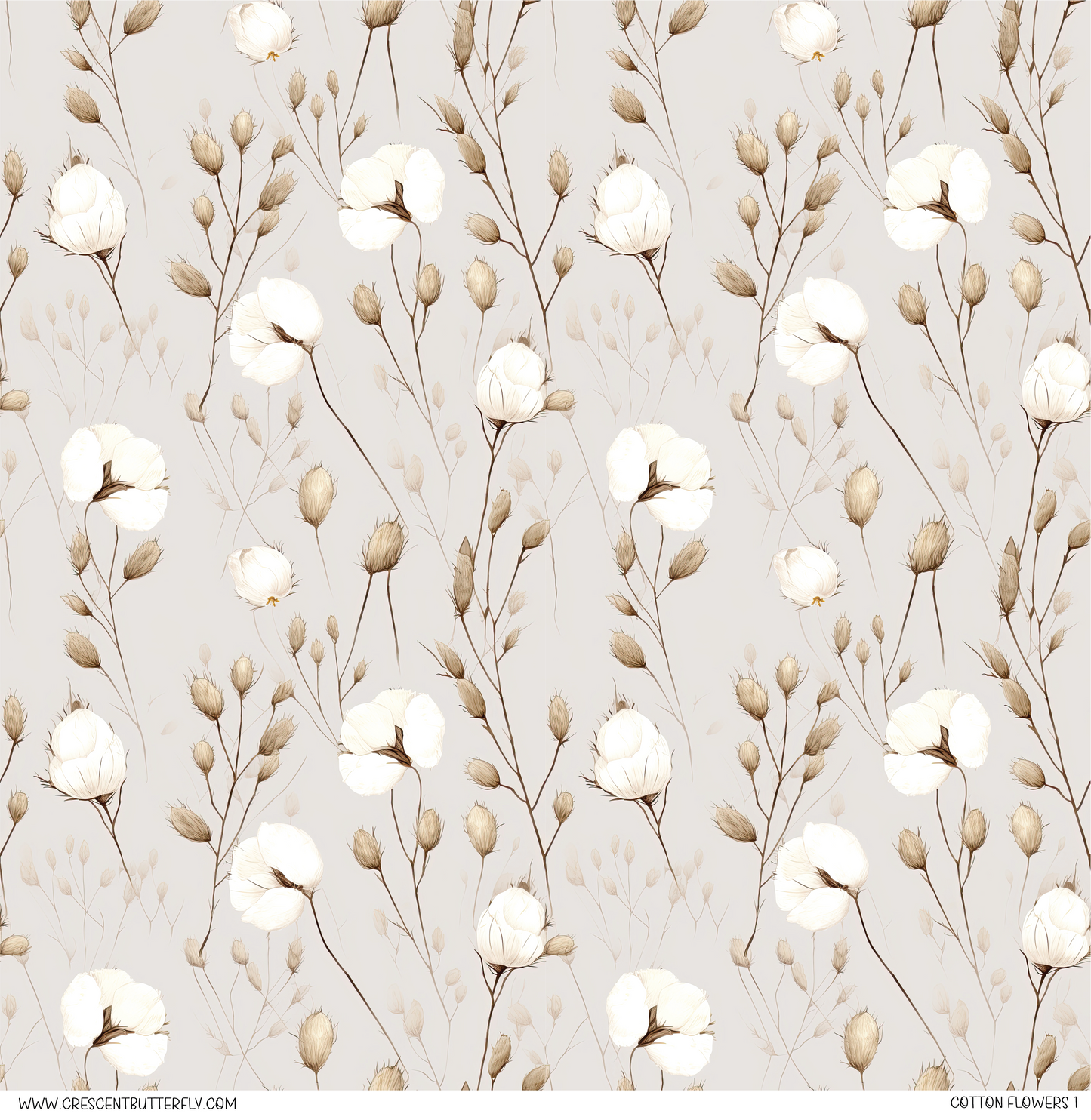 Cotton Flowers 1 Vinyl Sheet/Wrap