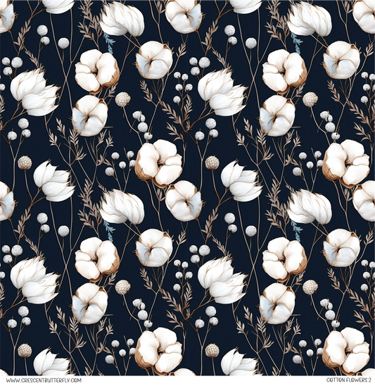 Cotton Flowers 2 Vinyl Sheet/Wrap