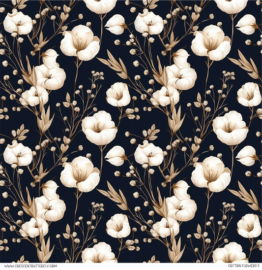 Cotton Flowers 9 Vinyl Sheet/Wrap