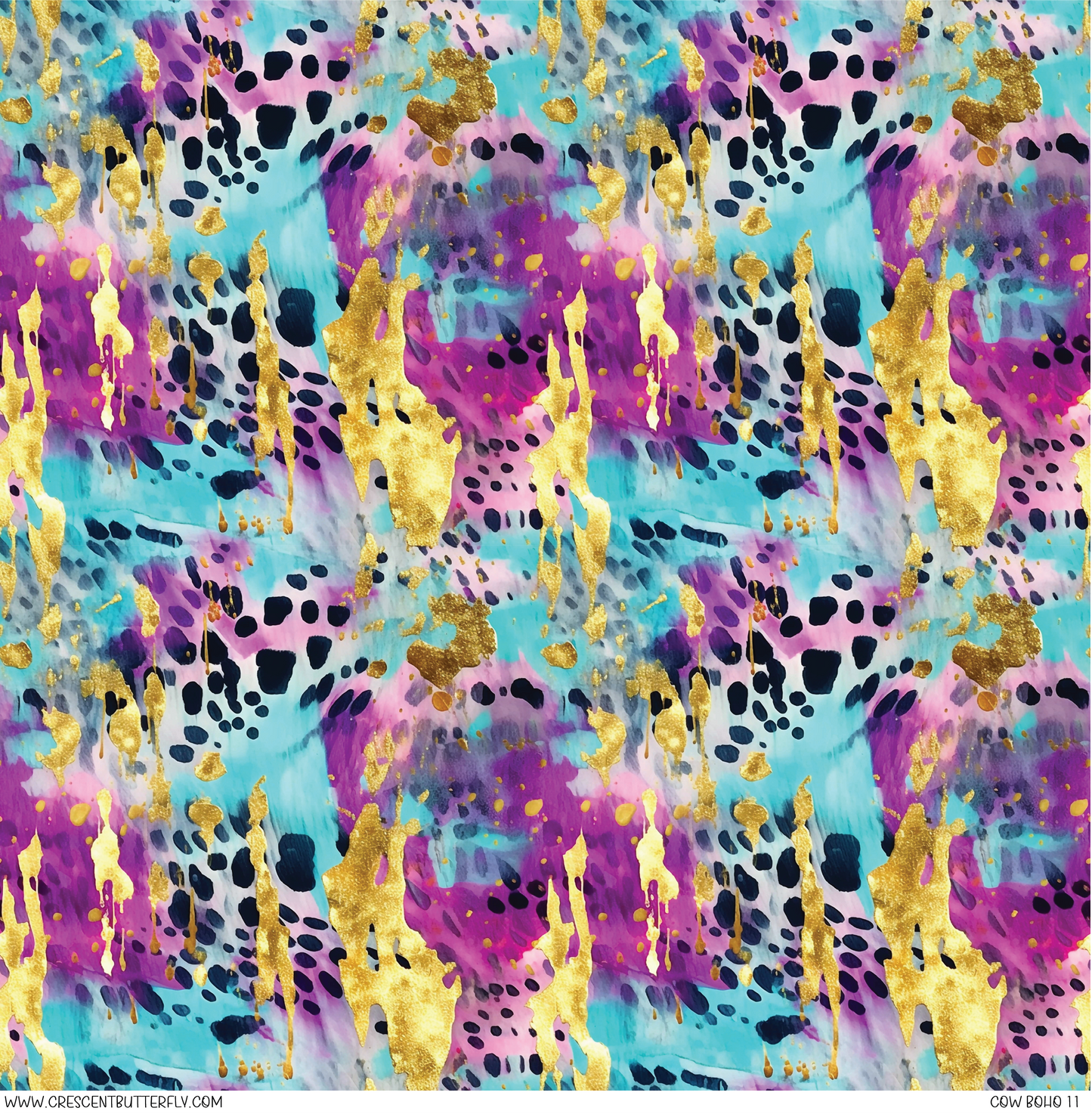 Cow Boho 11 Printed Vinyl Sheet/Wrap