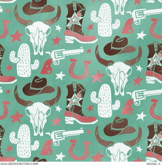 Cowgirl 14 Printed Vinyl Sheet/Wrap