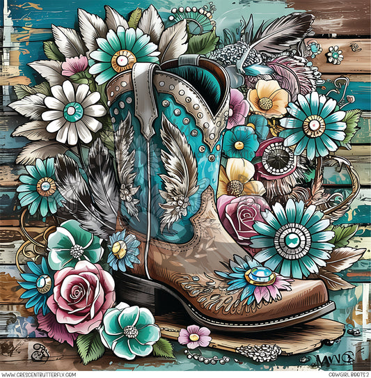 Cowgirl Boots 2 Printed Vinyl Sheet/Wrap