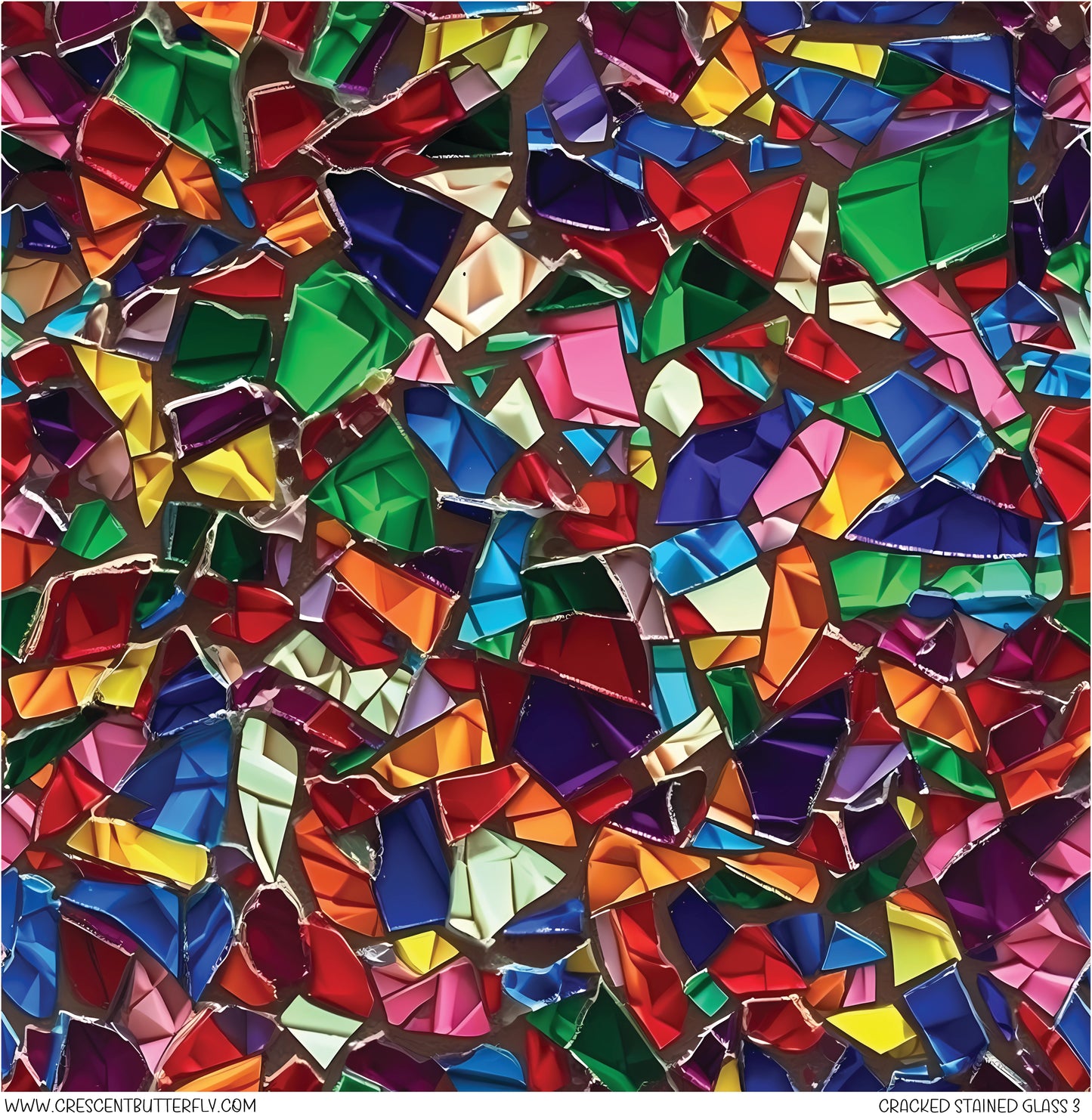 Cracked Stained Glass 3 Printed Vinyl Sheet/Wrap