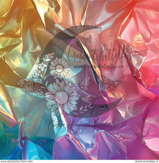 Crumpled Rainbow 10 Printed Vinyl Sheet/Wrap