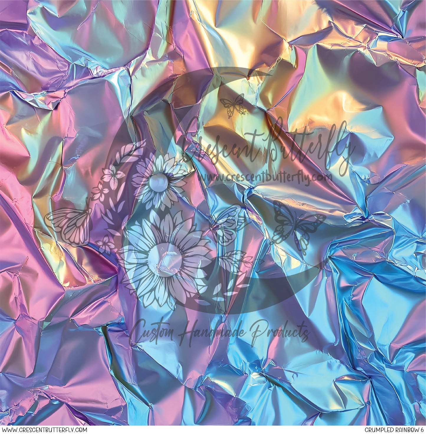 Crumpled Rainbow 6 Printed Vinyl Sheet/Wrap