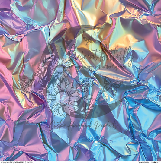 Crumpled Rainbow 6 Printed Vinyl Sheet/Wrap