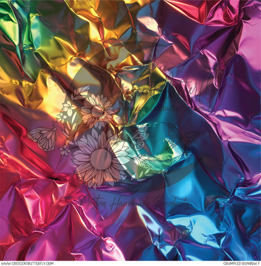 Crumpled Rainbow 7 Printed Vinyl Sheet/Wrap