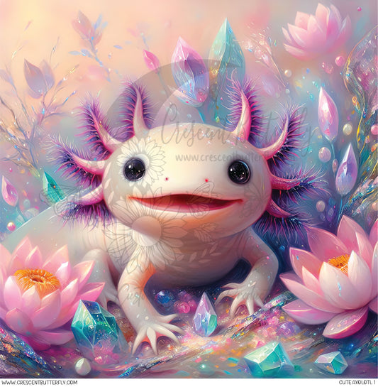 Cute Axolotl 1 Printed Vinyl Sheet/Wrap