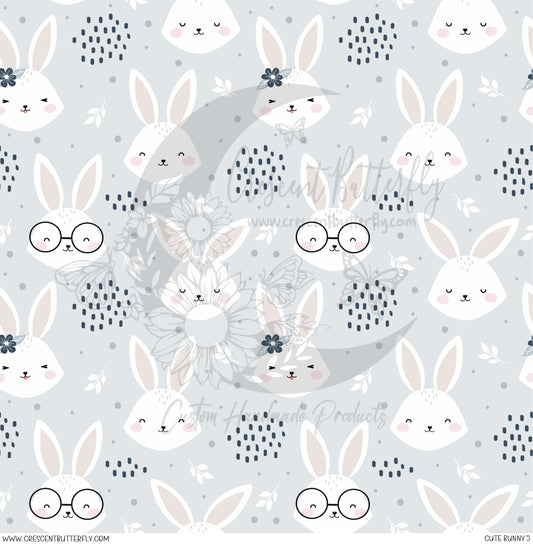 Cute Bunny 5 Printed Vinyl Sheet/Wrap