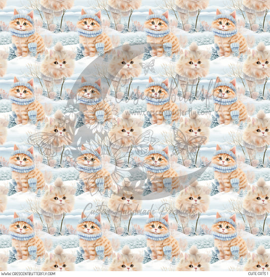 Cute Cats 1 Printed Vinyl Sheet/Wrap