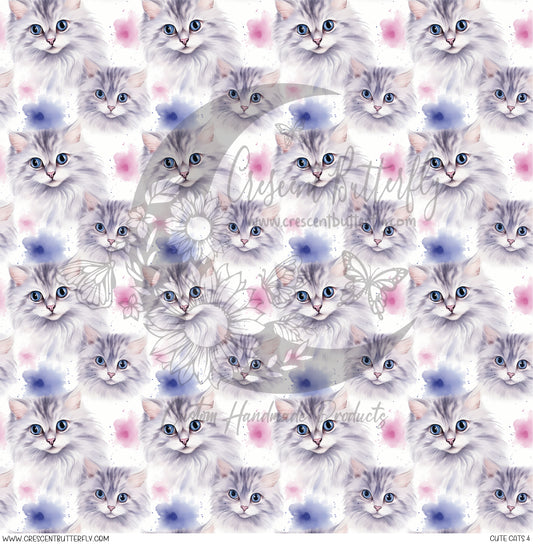 Cute Cats 4 Printed Vinyl Sheet/Wrap