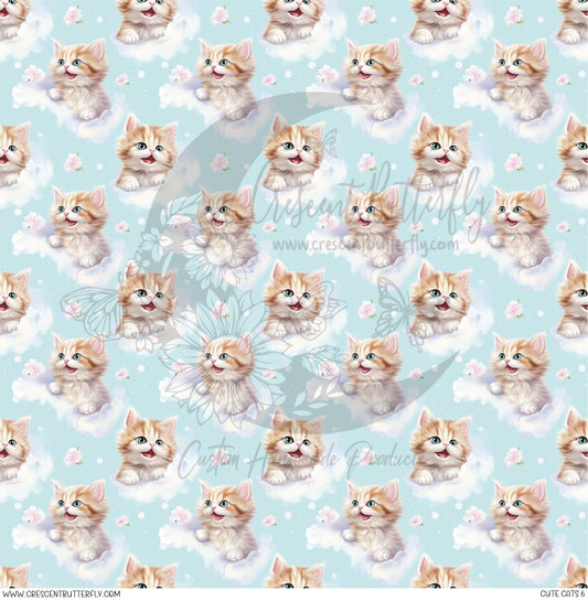 Cute Cats 6 Printed Vinyl Sheet/Wrap