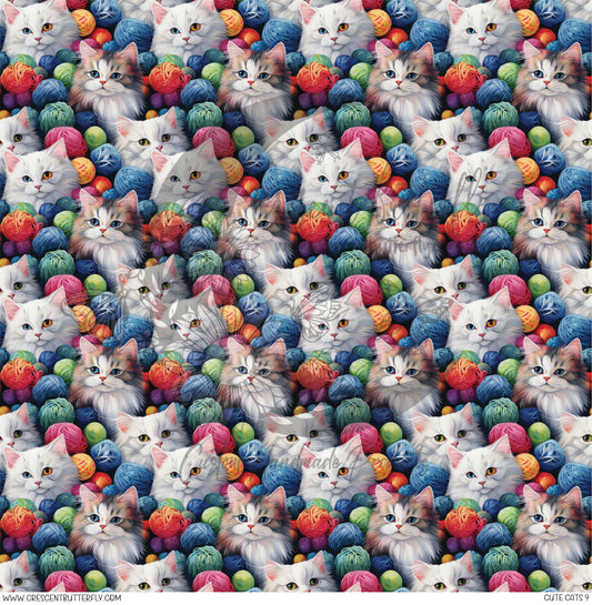 Cute Cats 9 Printed Vinyl Sheet/Wrap