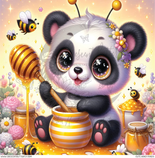 Cute Honey Panda Printed Vinyl Sheet/Wrap