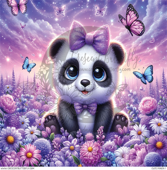 Cute Panda 1 Printed Vinyl Sheet/Wrap