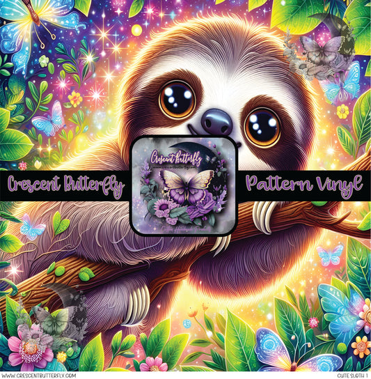 Cute Sloth 1 Printed Vinyl Sheet/Wrap