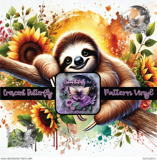 Cute Sloth 2 Printed Vinyl Sheet/Wrap