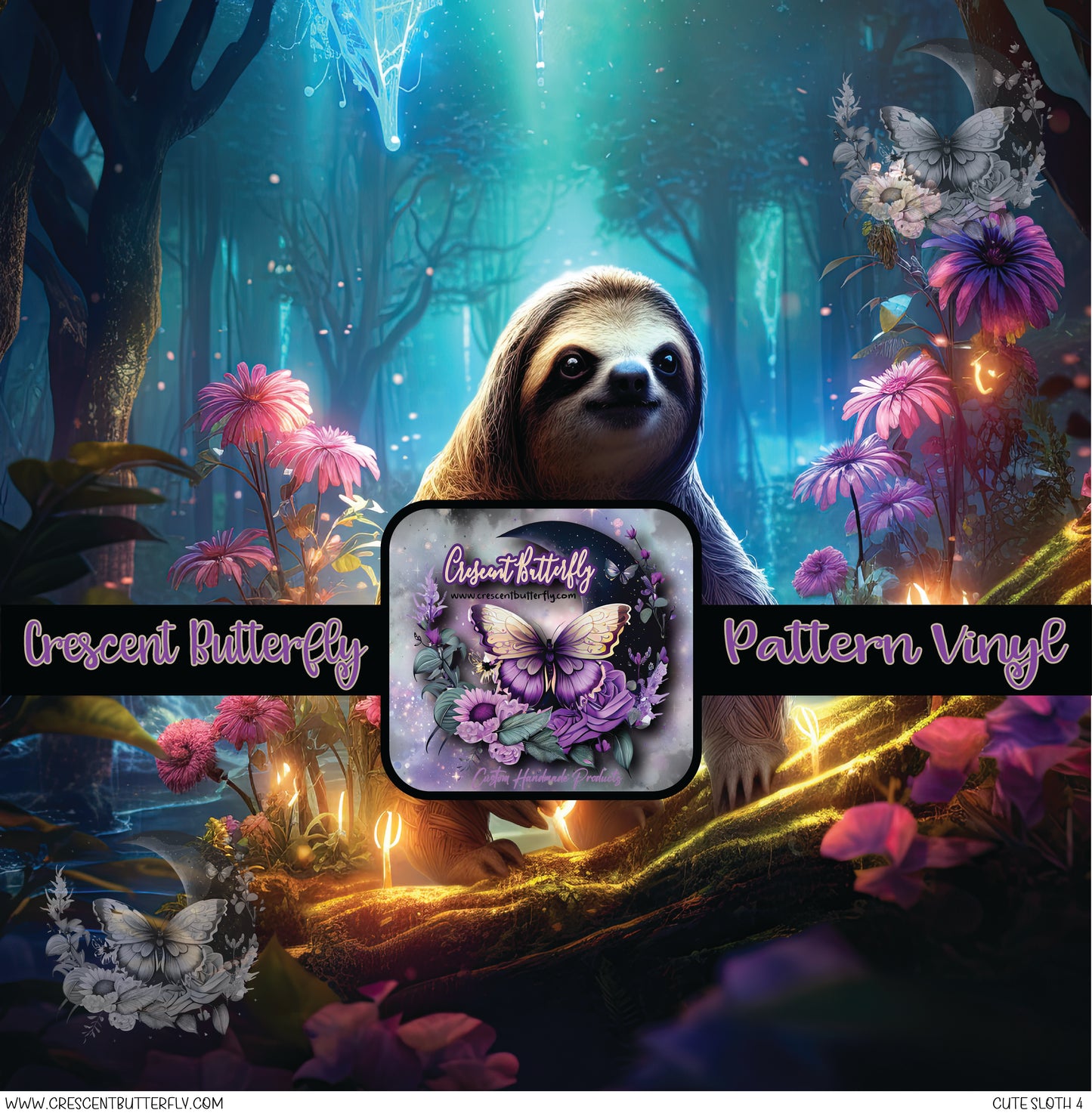 Cute Sloth 4 Printed Vinyl Sheet/Wrap