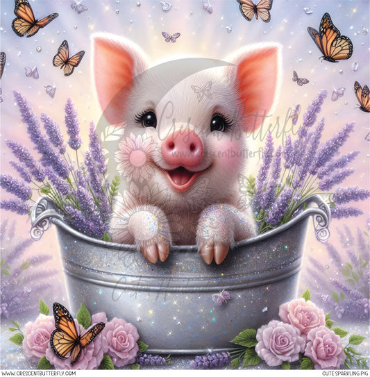 Cute Sparkling Pig Printed Vinyl Sheet/Wrap