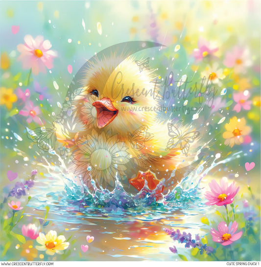 Cute Spring Duck Printed Vinyl Sheet/Wrap