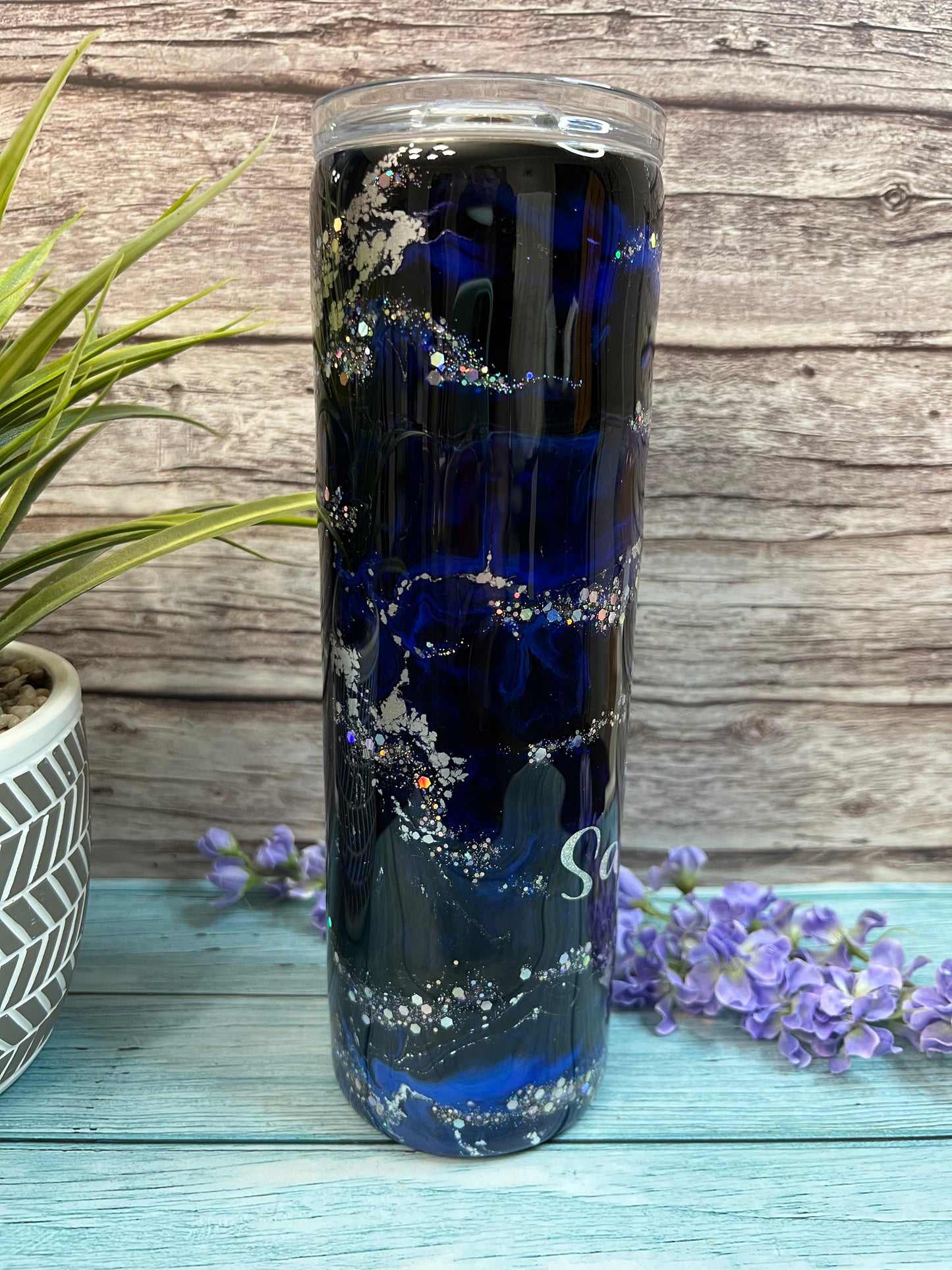 Midnight Nebula Handmade Custom Epoxy Tumbler