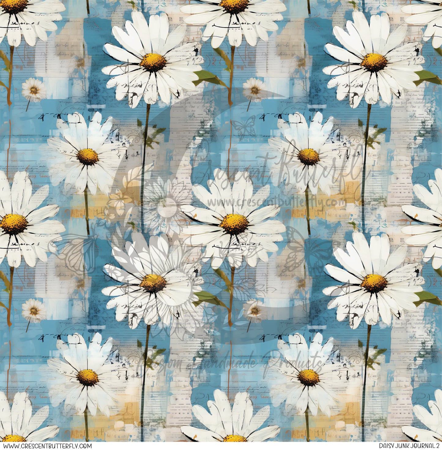 Daisy Junk Journal 2 Printed Vinyl Sheet/Wrap