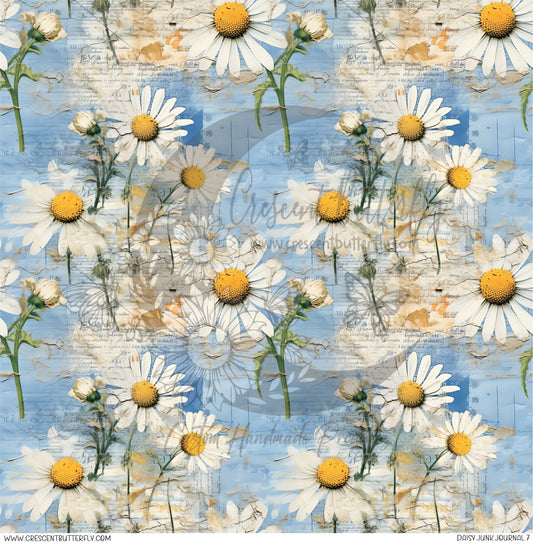 Daisy Junk Journal 7 Printed Vinyl Sheet/Wrap