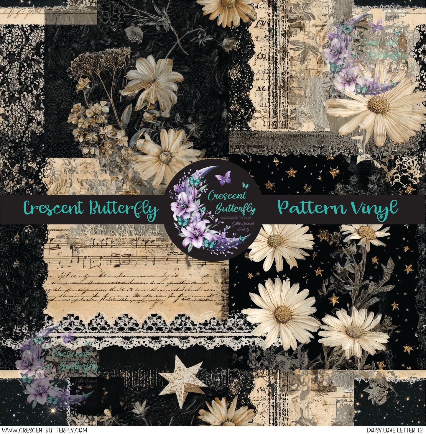 Daisy Love Letter 12 Printed Vinyl Sheet/Wrap
