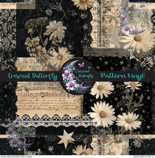 Daisy Love Letter 12 Printed Vinyl Sheet/Wrap