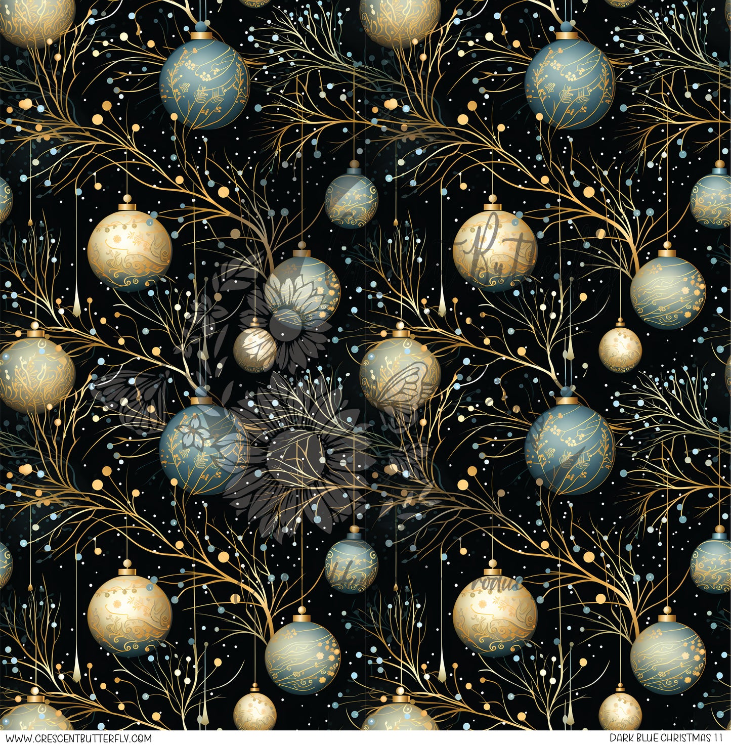 Dark Blue Christmas 11 Printed Vinyl Sheet/Wrap