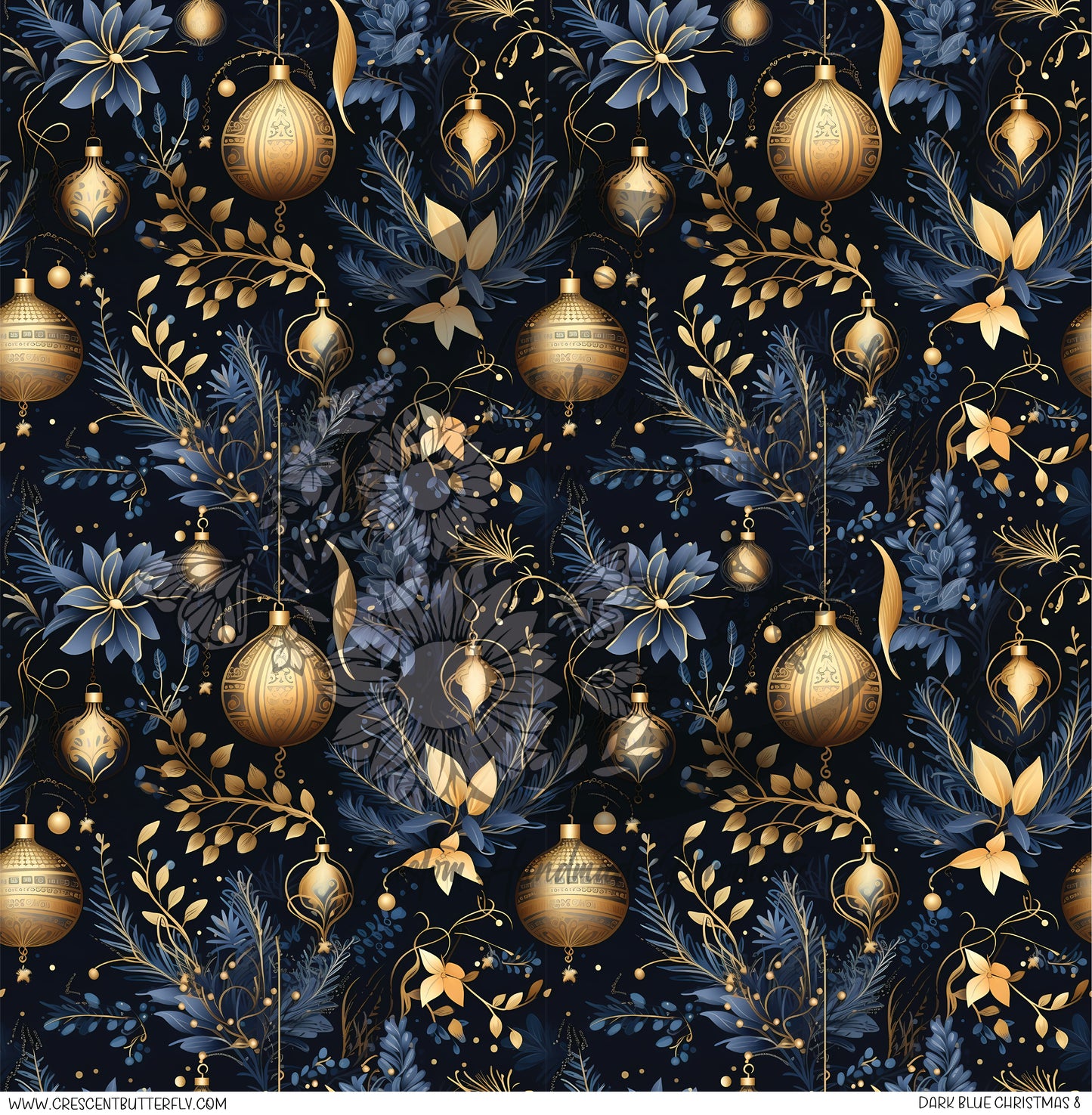 Dark Blue Christmas 8 Printed Vinyl Sheet/Wrap