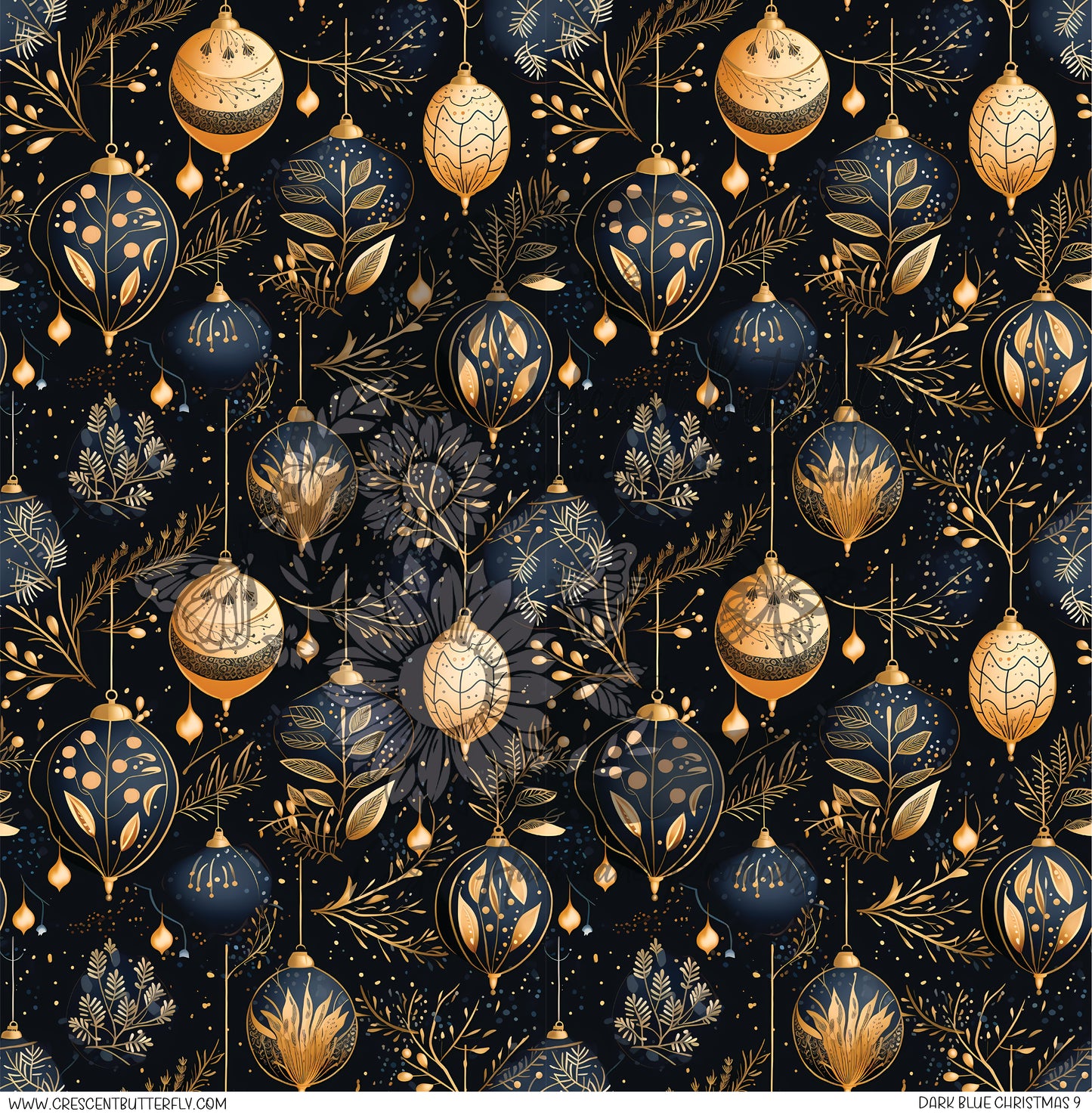 Dark Blue Christmas 9 Printed Vinyl Sheet/Wrap