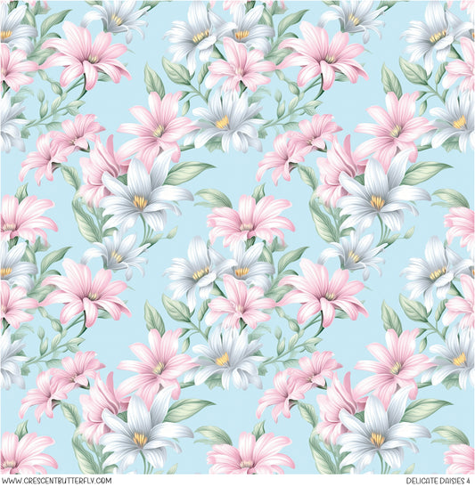 Delicate Daisies 4 Printed Vinyl Sheet/Wrap