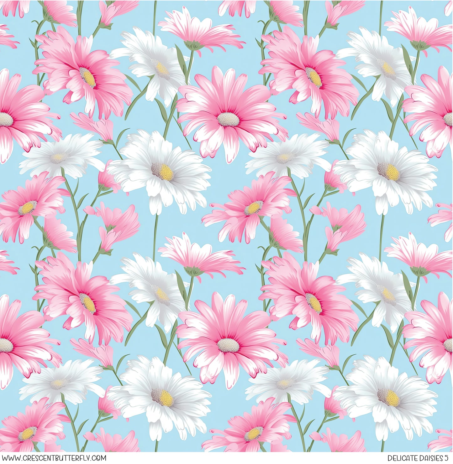 Delicate Daisies 5 Printed Vinyl Sheet/Wrap