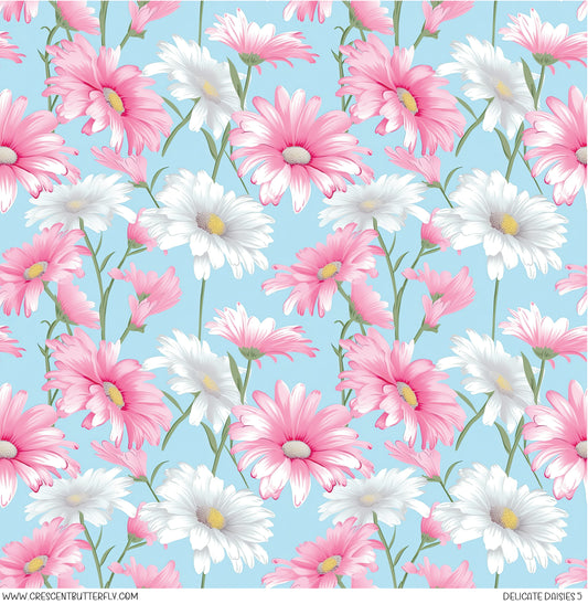 Delicate Daisies 5 Printed Vinyl Sheet/Wrap