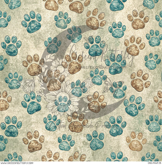 Dog Paws 38 Printed Vinyl Sheet/Wrap