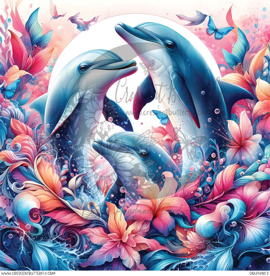 Dolphins 3 Printed Vinyl Sheet/Wrap
