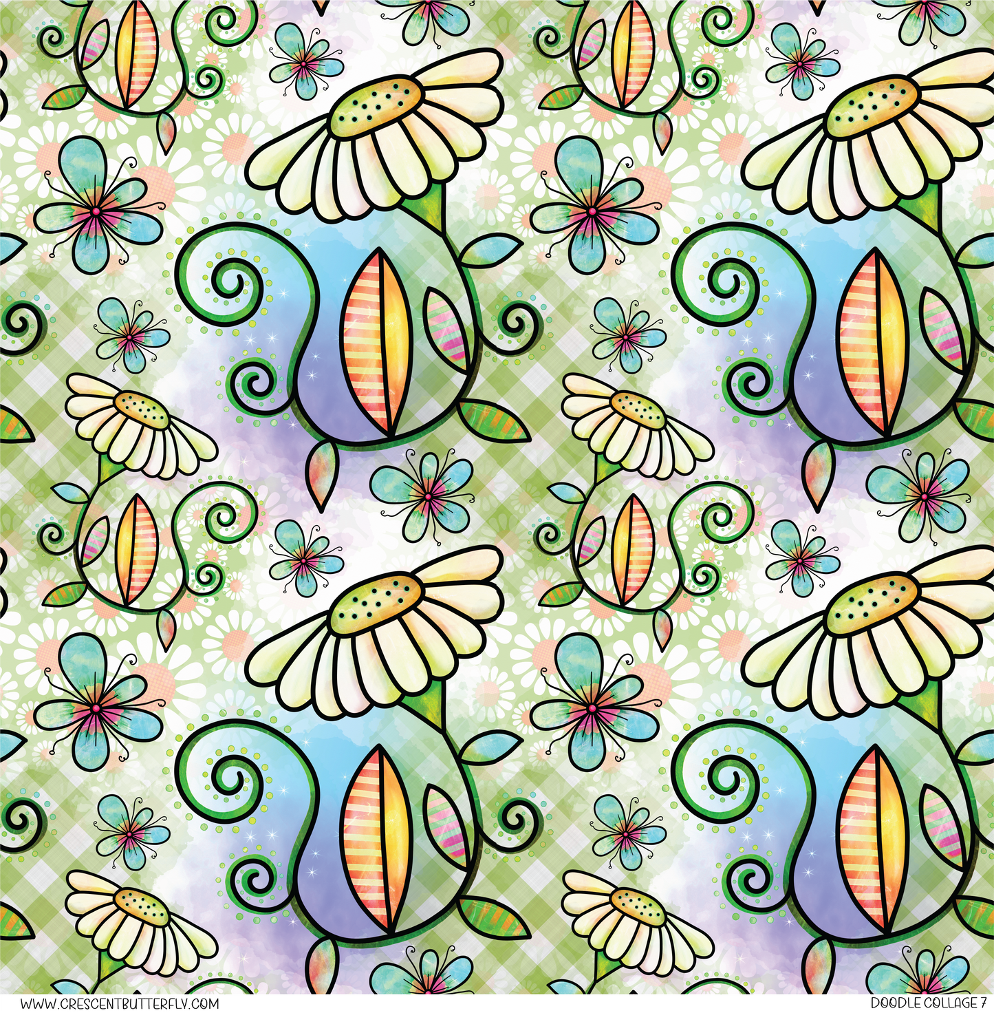 Doodle Collage 7 Printed Vinyl Sheet/Wrap