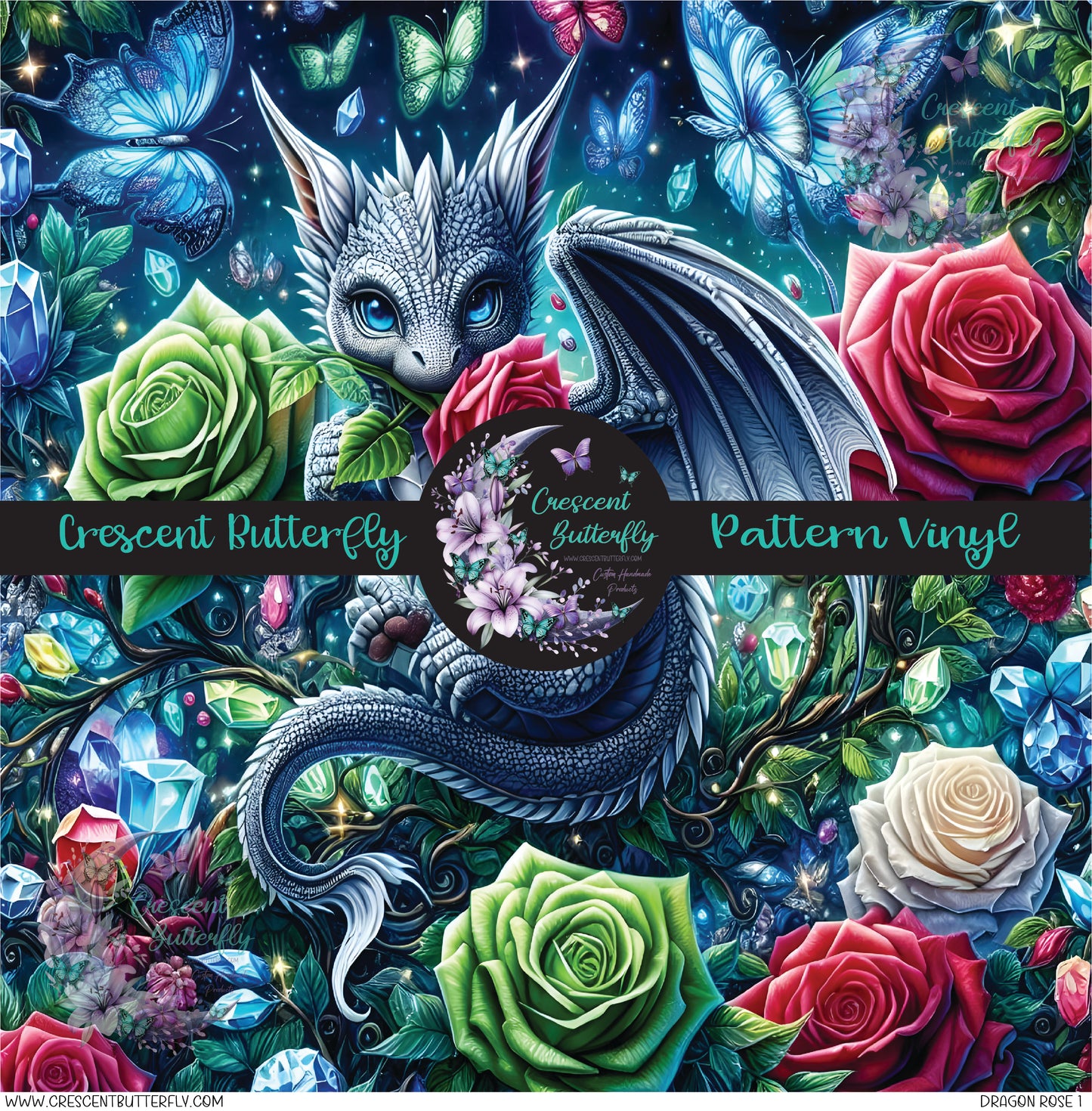 Dragon Rose 1 Printed Vinyl Sheet/Wrap