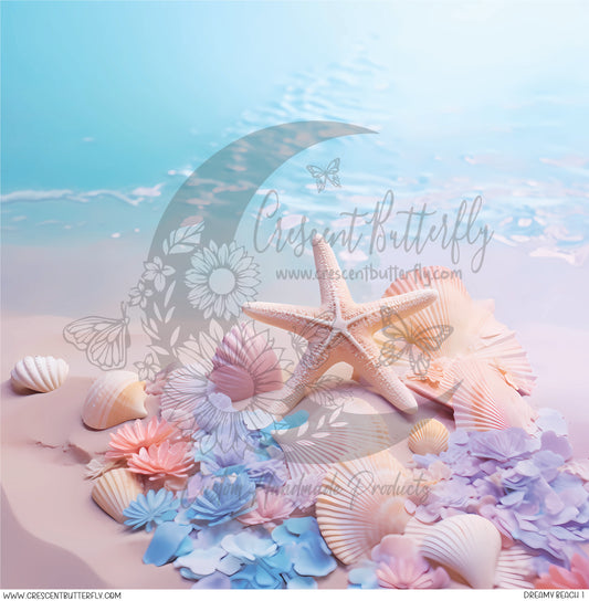 Dreamy Beach 1 Printed Vinyl Sheet/Wrap