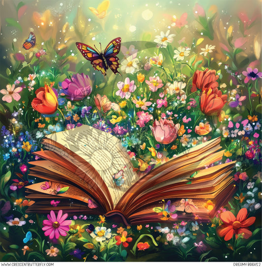 Dreamy Books 2 Printed Vinyl Sheet/Wrap