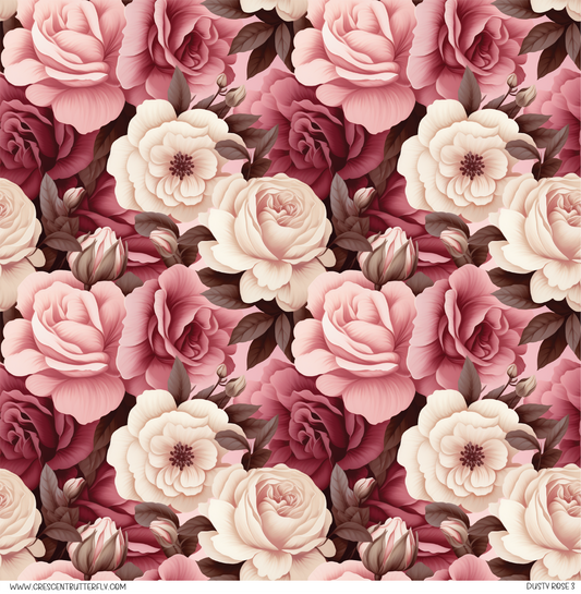 Dusty Rose 3 Pattern Vinyl Sheet/Wrap