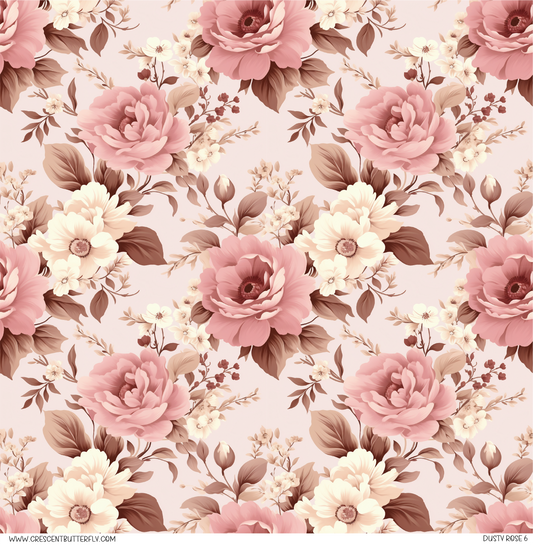 Dusty Rose 6 Pattern Vinyl Sheet/Wrap