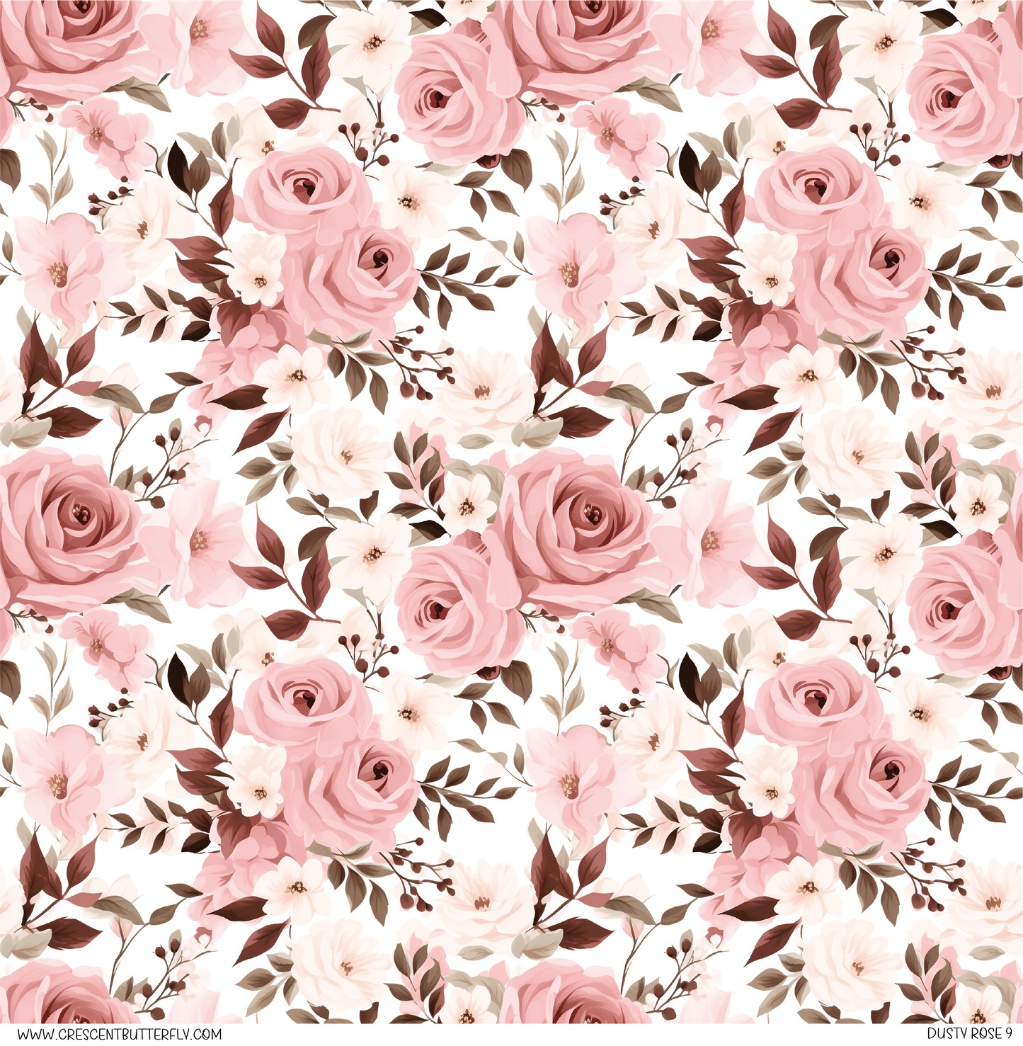 Dusty Rose 9 Pattern Vinyl Sheet/Wrap