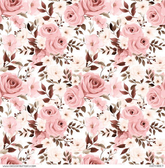 Dusty Rose 9 Pattern Vinyl Sheet/Wrap