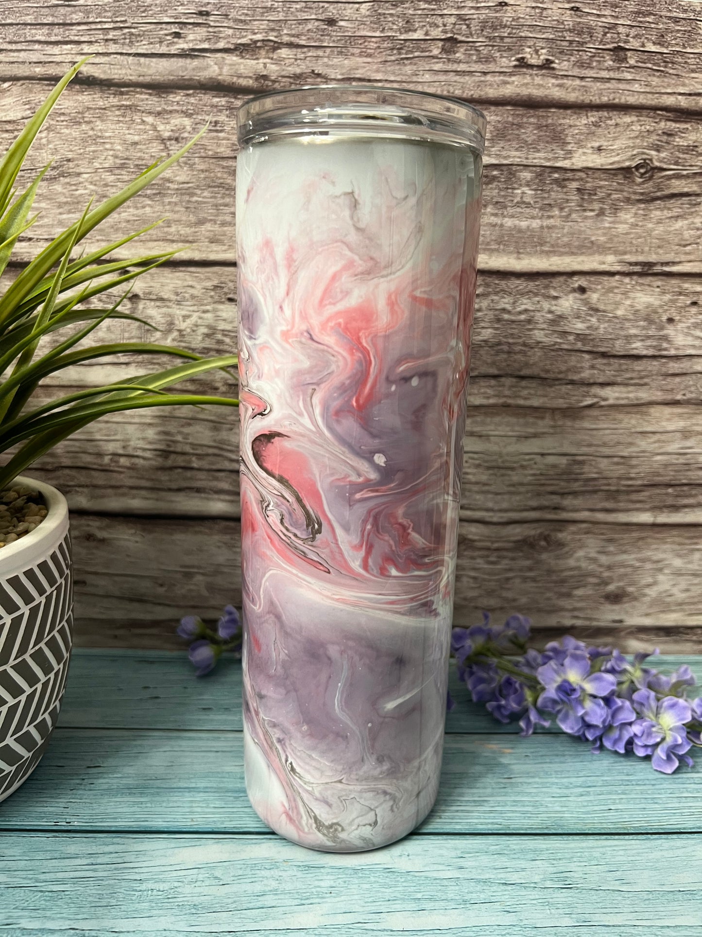 RTS #57 -30oz Skinny Hoggdle Tumbler-Eggplant Marble Pre Made-RTS