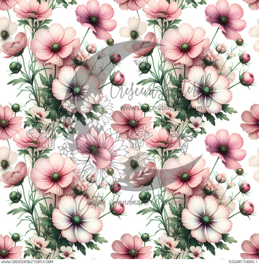 Elegant Floral 1 Printed Vinyl Sheet/Wrap
