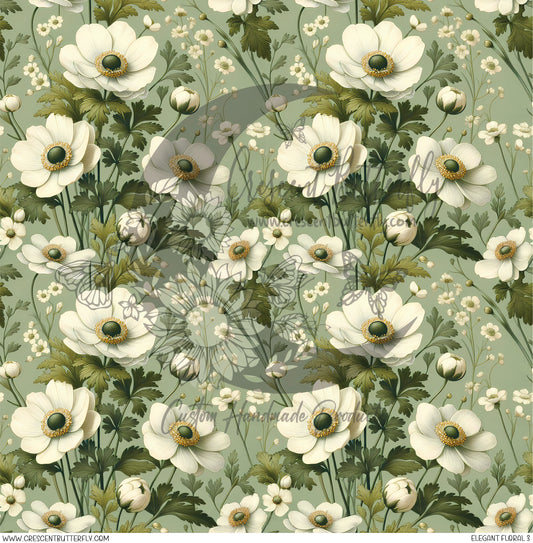 Elegant Floral 3 Printed Vinyl Sheet/Wrap